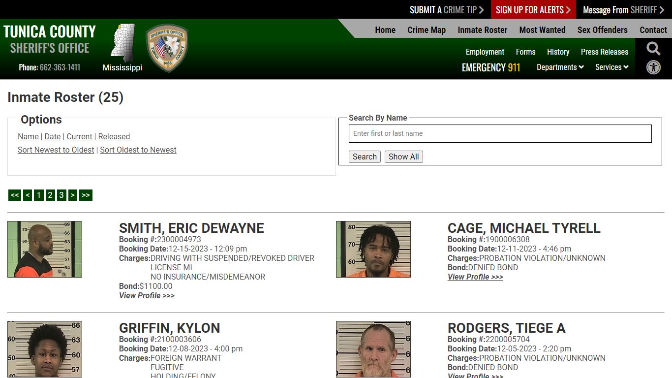 Inmate Roster (28) - Tunica County Sheriff's Office